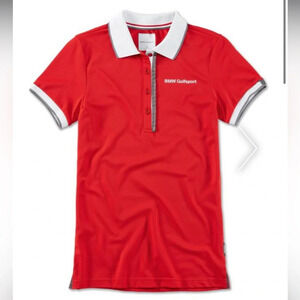 BMW Golfsport Ladies Red Polo Shirt, Size Medium